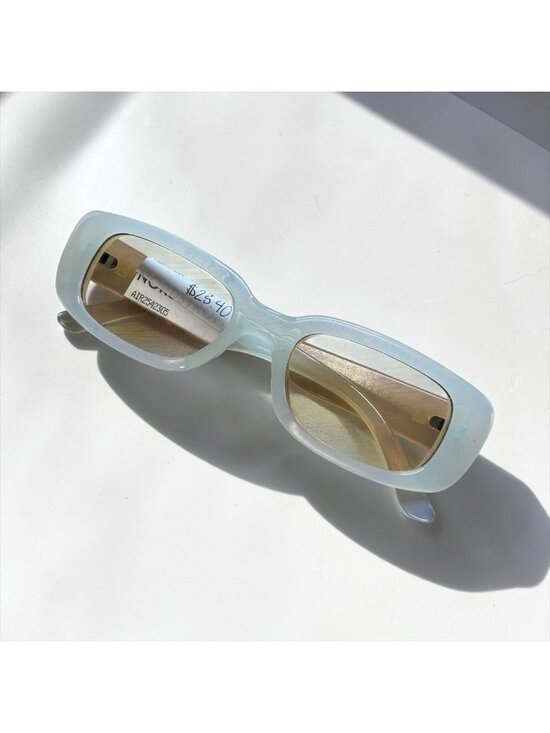 Aire Accessories - AIRE Clear Milky Sunglasses Rectangle Retro Translucent Frame Trendy Chic